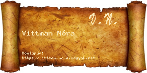 Vittman Nóra névjegykártya